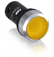 Кнопка с подсветкой CP1-31Y-10 желтая 24В AC/DC с плоской клавишей без фиксации 1НО, металл.кольцо1SFA619100R3113 ABB