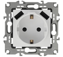 12-4109-01 Розетка с заземлением 16A-250В, штор. с 2xUSB 5В-3А, 12, белый   Б0047840  ЭРА