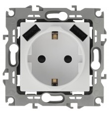 12-4109-01 Розетка с заземлением 16A-250В, штор. с 2xUSB 5В-3А, 12, белый   Б0047840  ЭРА