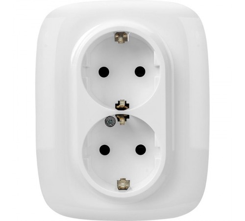 Valena ALLURE DIY Белый Розетка 2-ая с/з с защитными шторками, безвинт.зажим  753726  Legrand