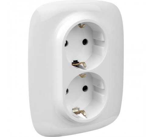 Valena ALLURE DIY Белый Розетка 2-ая с/з с защитными шторками, безвинт.зажим  753726  Legrand