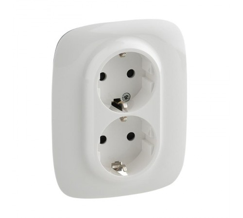 Valena ALLURE DIY Белый Розетка 2-ая с/з с защитными шторками, безвинт.зажим  753726  Legrand