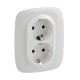 Valena ALLURE DIY Белый Розетка 2-ая с/з с защитными шторками, безвинт.зажим  753726  Legrand