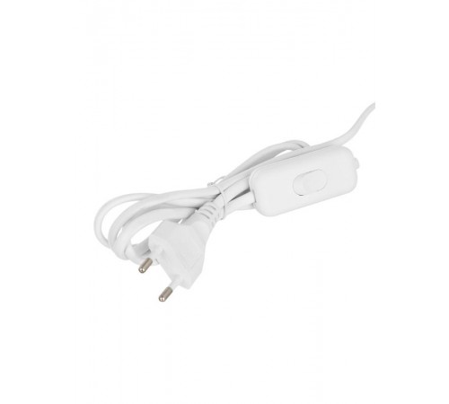 Шнур УШ-1КВ опрессованный с вилкой со встроенным выключателем 2х0,75/2метра, белый   WUP20-02-K01  IEK