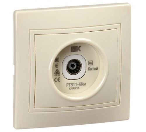 КВАРТА Кремовый Розетка телевизионная проходная РТВ11-ККм  KV-A10-P-K33  GENERICA