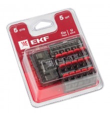 Клемма СМК 221-415 5 отверстий 0.2-4.0 мм2 блистер (5шт.) PROxima  plc-smk-221-415b  EKF