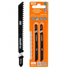 Пилки для электролобзика по дереву, HCS, 75х3 мм, быстрый рез, T111C, 2 шт, "Рубин", TDM  SQ1089-0204  TDM