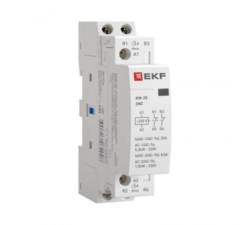 Контактор модульный КМ 25А 2NC (1 мод.) PROxima km-1-25-02  EKF