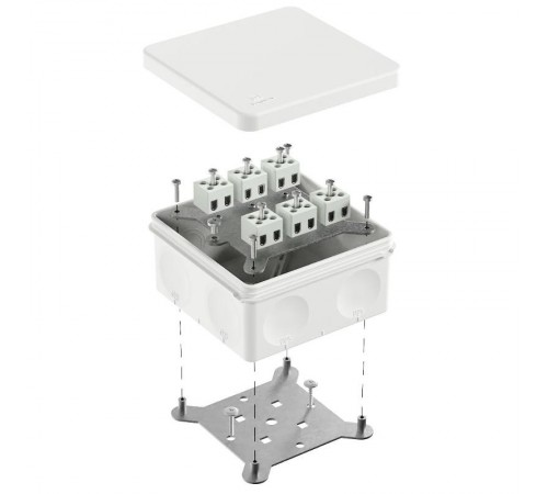 Коробка огнестойкая для о/п двухкомпонентная 60-0300-FR2.5-12 Е15-Е120 RAL9003 100х100х50 (14 шт/уп)  60-0300-9003-FR2.5-12  Промрукав