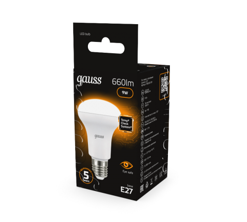 Лампа светодиодная LED 9Вт E27 220В 2700К Reflector R63  106002109  Gauss