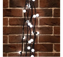 Гирлянда Мультишарики 23 мм, 10 м, черный каучук, 80 LED, постоянное свечение, цвет Белый  303-595  NEON-NIGHT