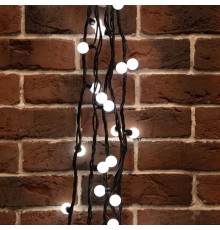 Гирлянда Мультишарики 23 мм, 10 м, черный каучук, 80 LED, постоянное свечение, цвет Белый  303-595  NEON-NIGHT