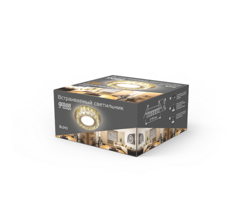 Светильник точечный встраиваемый Backlight BL043 Кругл. Шампань/Кристалл/Хром, Gu5.3, LED 2700K  BL043  Gauss
