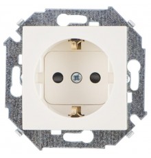 Simon 15 Сл. кость Розетка с/з Schuko со шторками, 16А 250В, винт. зажим  1591443-031  Simon