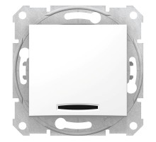Sedna Белый Выключатель 1-клавишный с подсветкой 10А (сх.1)  SDN1400121  Schneider Electric
