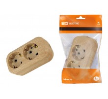 Колодка розеточная 2 гнезда 2П+З 16А 250В "Эко" (сосна)   SQ1806-0046  TDM