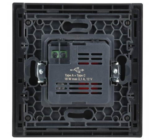 FORTE&PIANO Розетка USB A+C 18Вт FP351 серый  FP-U22-018-K03  IEK