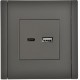 FORTE&PIANO Розетка USB A+C 18Вт FP351 серый  FP-U22-018-K03  IEK