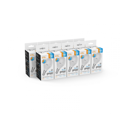 Лампа светодиодная BASIC Шар 7W E14 470lm 3000K-4000K-6500K 1/10/100  1053147  Gauss