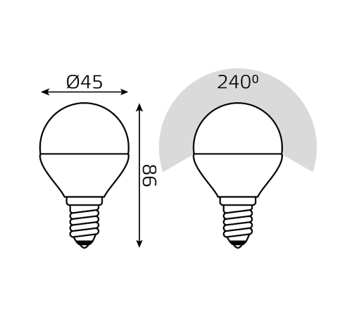 Лампа светодиодная BASIC Шар 7W E14 470lm 3000K-4000K-6500K 1/10/100  1053147  Gauss