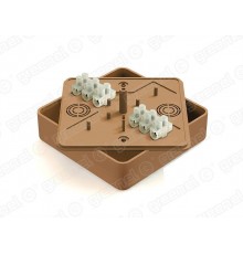 Коробка распределительная для о/п 100х100х29мм с клеммной колодкой ЗВИ-10 (2,5-6мм2) 6 клемм, IP40, цвет -ОРЕХ (42шт)  GE41219-14  GREENEL