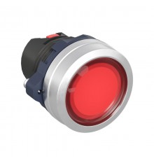 Головка кнопки плоская прозрачная с фиксацией, красная, алюминий  M22P-FLLRA  DKC
