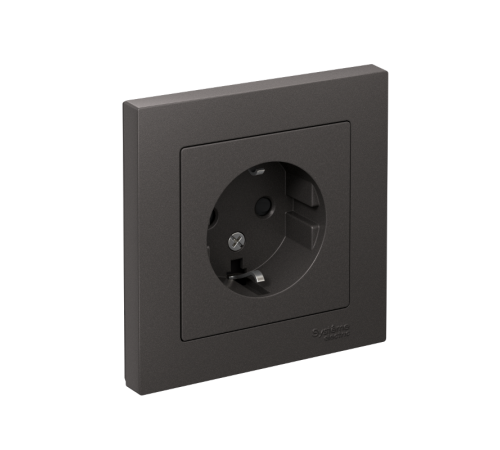 AtlasDesign Базальт Розетка с заземлением со шторками, 16А, в сборе  ATN001444  SE