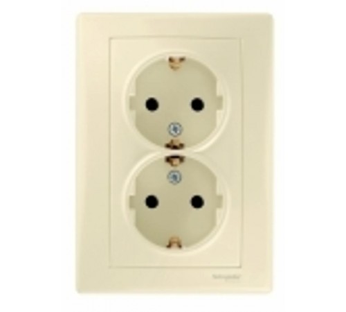 Sedna Бежевый Розетка 2-я с/з с защитными шторками литая  SDN3000747  Schneider Electric