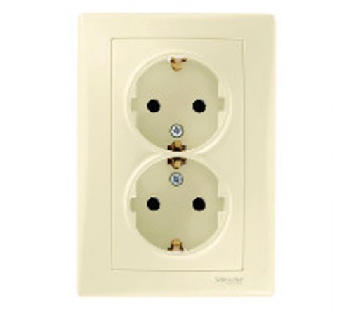 Sedna Бежевый Розетка 2-я с/з с защитными шторками литая  SDN3000747  Schneider Electric
