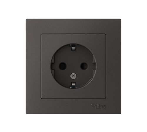 AtlasDesign Базальт Розетка с заземлением со шторками, 16А, в сборе  ATN001444  SE