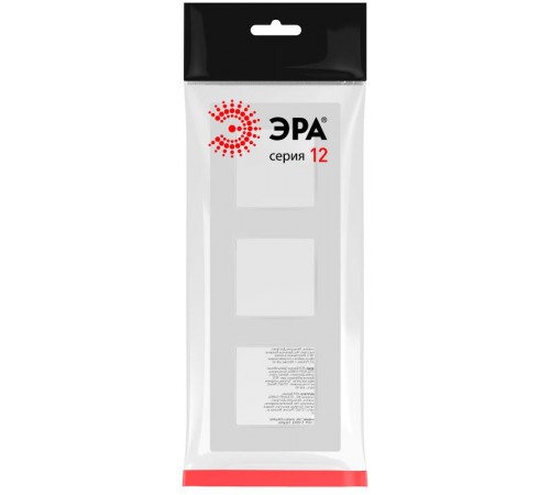 Рамка для розеток и выключателей  Серия 12 12-5203-01М на 3 поста, Классик, белый матовый  Б0067720  ЭРА