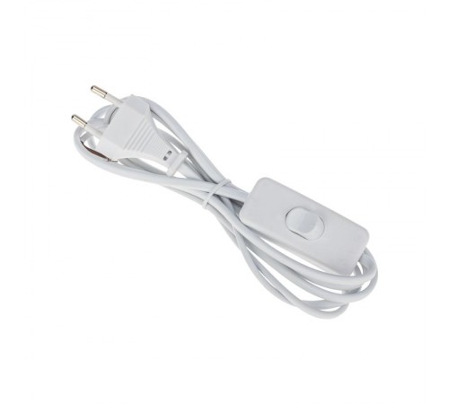 Сетевой шнур с выключателем 2х0,75 кв.мм, 1,8 м белый  11-1133  REXANT