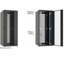 Шкаф напольный WZ-IT-478010-69AA-2-161-FP 19",47U,2186х800х1000мм,дв.стекл.с бок.вст.,сзади укороч.дв.+ф.п.3Uчерн.(RAL9005)разобр. 412075  Zpas