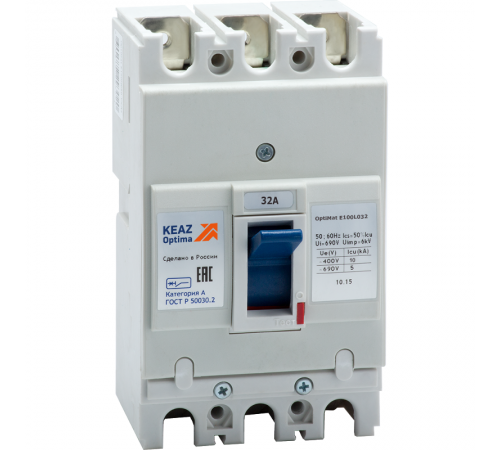 Выключатель автоматический OptiMat E100L032-УХЛ3-РЕГ 273889  КЭАЗ