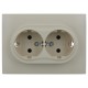 SKANDY Розетка 2-местная с з/к/ш 16А в сб. SK-R07B бежевый  SK-R24-16-K10-F  IEK