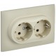 SKANDY Розетка 2-местная с з/к/ш 16А в сб. SK-R07B бежевый  SK-R24-16-K10-F  IEK