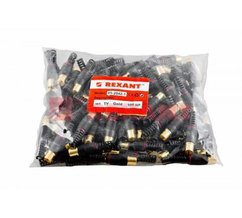 РАЗЪЁМ  штекер  TV  без пайки  Черный  05-2042  REXANT