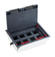 LUK/8 Люк в пол на 8 постов (45х45мм) с суппортом и коробкой (45х45мм) 70080+70180, сталь  70083  Ecoplast