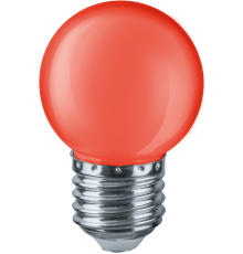 Лампа светодиодная для белт лайта 1Вт Е27 230В красный NLL-G45-1-230-R-E27 шарик цветной  71827  Navigator
