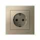 AtlasDesign Шампань Розетка с заземлением со шторками, 16А, (в сборе с рамкой)  ATN000544  SE