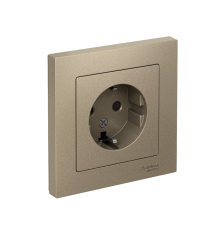 AtlasDesign Шампань Розетка с заземлением со шторками, 16А, (в сборе с рамкой)  ATN000544  SE