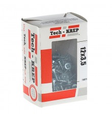 Саморезы универсальные 12х3,5 мм (200 шт) оцинкованные - коробка с окном ( 0,125 кг)  102167  Tech-KREP