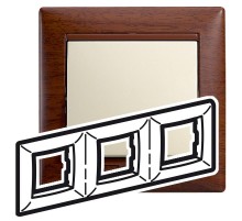 Valena Тонированное дерево Рамка 3-ая гориз  770313  Legrand