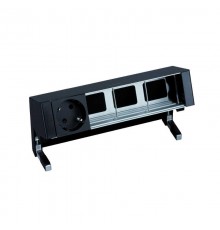 Simon S400 Настольный розеточный блок, 1х2P+E, 3 пустых модуля, черный, Simon 400  42401000-138  Simon