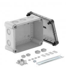Распределительная коробка X16, IP 67, 241х191х126 мм, с прозрачной крышкой и DIN-рейкой  2005100  OBO Bettermann