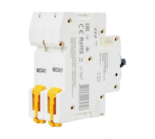 Выключатель автоматический двухполюсный M10N 2P C 4А 10кА ARMAT  AR-M10N-2-C004  IEK