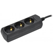 Удлинитель У03 3 места с/з 3м 3х1мм2 10А 250В чер.  WYP10-10-03-03-Z-K02-G  GENERICA