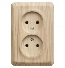 Этюд Сосна О/У Розетка 2-ая угловая без заземления без шторок 16А 250B  PA16-105D  SE