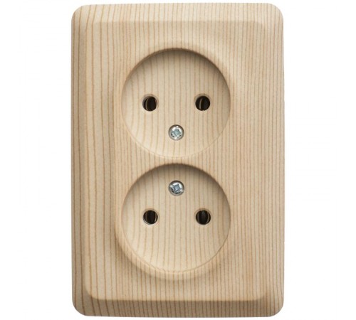 Этюд Сосна О/У Розетка 2-ая угловая без заземления без шторок 16А 250B  PA16-105D  SE