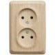 Этюд Сосна О/У Розетка 2-ая угловая без заземления без шторок 16А 250B  PA16-105D  SE